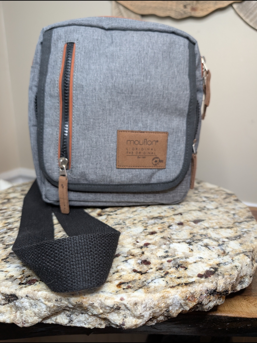 Mouflon Grey Sling Bag for Men - Compact Crossbody
